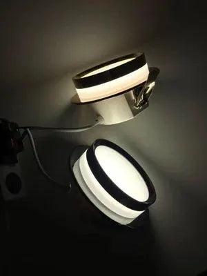 Simples Market chrome round recessed LED downlight, 2 pcs with white ring, ceiling lamp for porch or kitchen