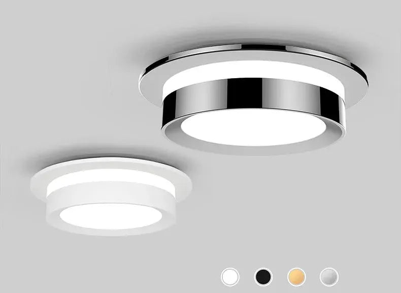2-pack chrome round recessed LED downlights with acrylic diffusers by Simples Market