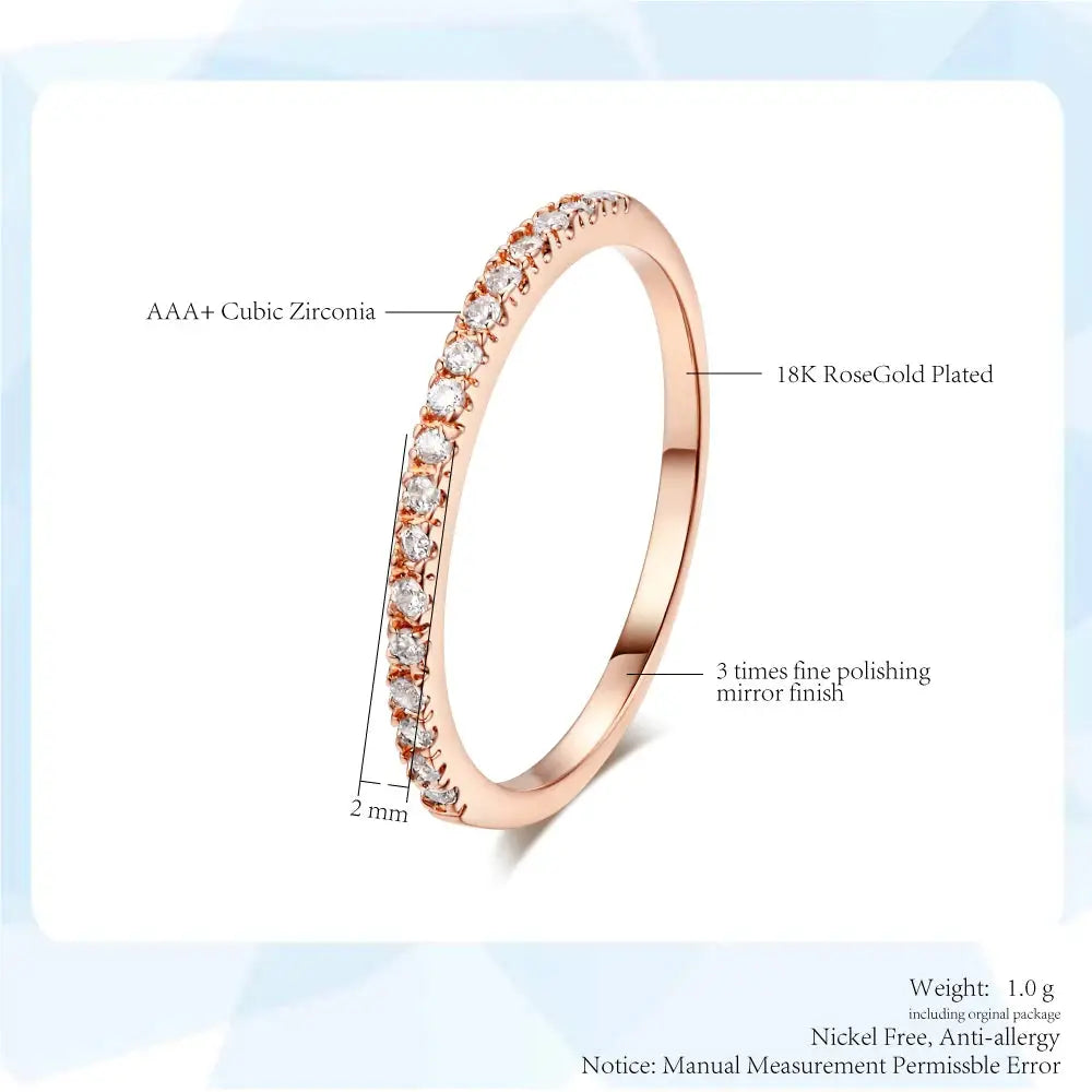 Delicate Micro Pave Zircon Ring For Women Trendy Chic Crystal Stackable Tiny Ring For Daily Wear R133