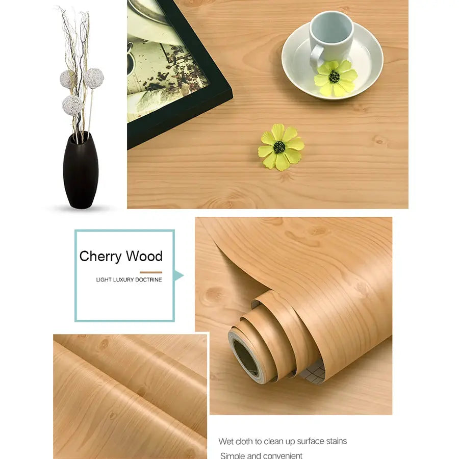 NovaWood PVC Waterproof Self Adhesive Wallpaper Roll Realistic Wood Grain Vinyl For Furniture Cabinets And DIY Decor