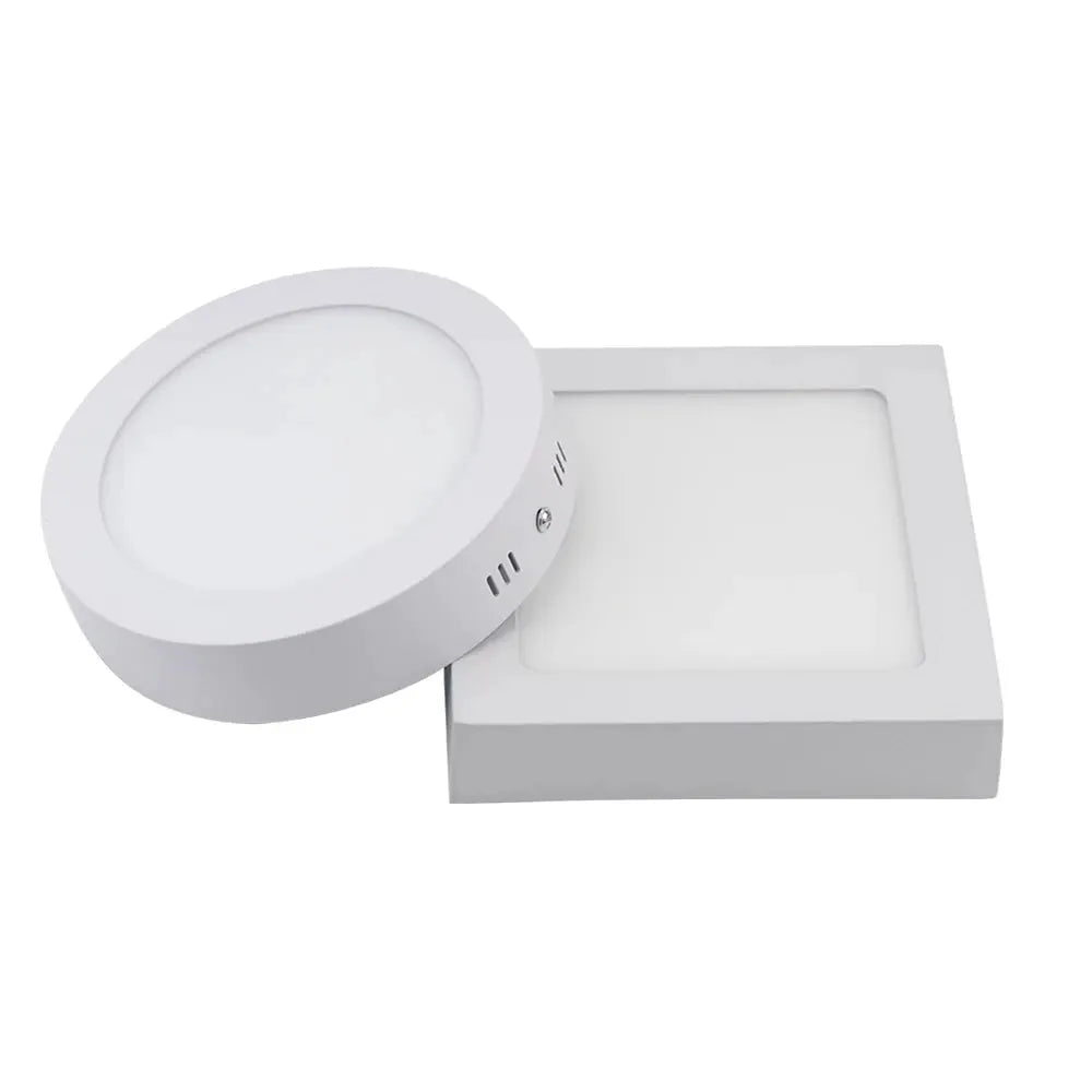 LED ceiling light set by Simples Market: 2-piece round and square white surface-mounted panel lamps