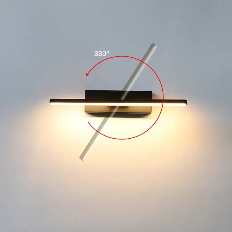 Bedside LED wall light by Simples Market, 330° rotatable aluminum fixture
