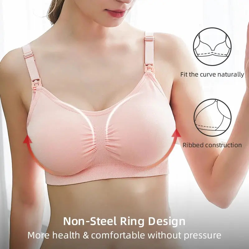 Beauforme Plus Size Nursing Bra Breathable Seamless Maternity Underwear For Breastfeeding Push Up