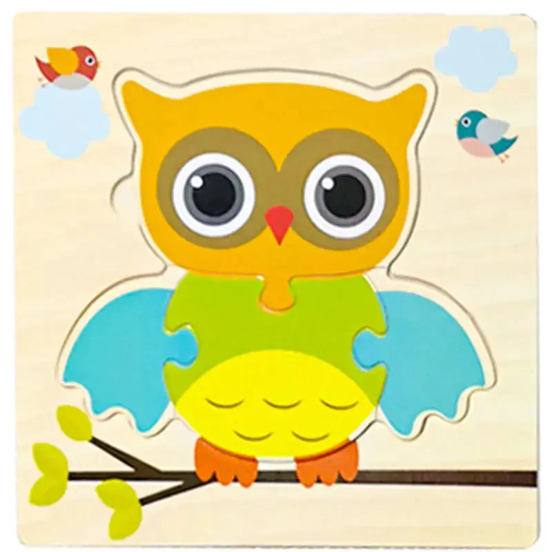 Wooden Baby 3D Puzzles Tangram Shapes Educational Cartoon Animals Jigsaw Toys Gift For Children To Boost Learning And Motor Skills