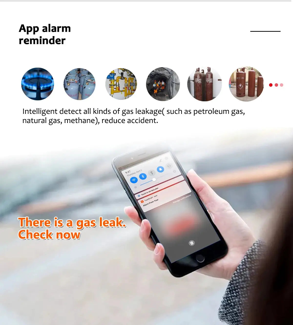 Gas detector by Simples Market; Tuya WiFi LPG/natural gas leak alarm with LED display and Smart Life app control
