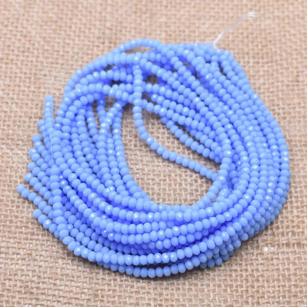 Yanqi Rondelle Crystal Beads 2mm 3mm 4mm Faceted Round Glass Beads for Jewelry Making DIY Spacer Beads