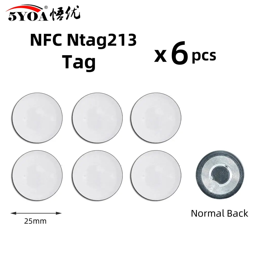 6 Pcs NFC Ntag213 Ntag215 Ntag216 Tags Sticker 13.56MHz Universal RFID Labels For Amiibo And More