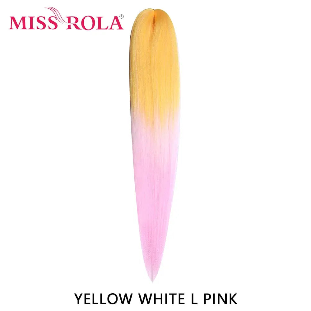 Miss Rola synthetic braid, 30in Kanekalon yellow-to-pink gradient pre-stretched extension by Simples Market