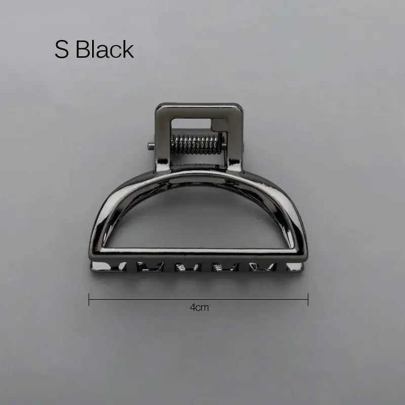 LuxeLocks Geometric Metal Hair Claw Clip With Strong Grip For Women And Girls Solid Color Korean Hairpins