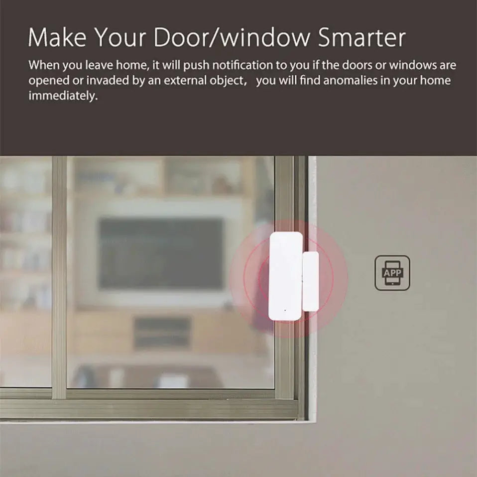 Door sensor by Simples Market; Tuya WiFi Zigbee contact detector, white two-piece open/closed sensor for smart home