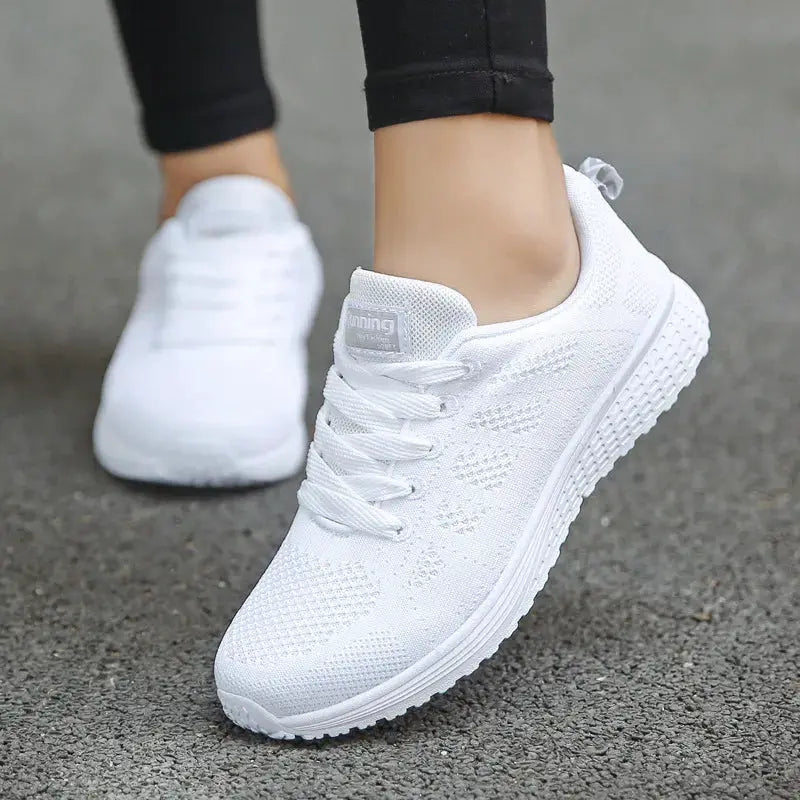 StrideWell Women Breathable Mesh Walking Sneakers Lightweight Comfort With EVA Outsole For Daily Wear
