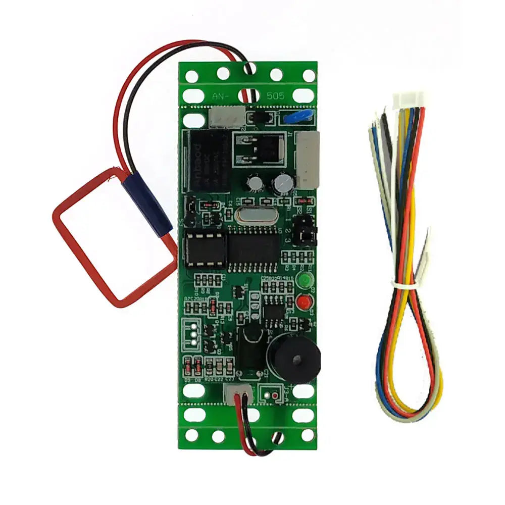 RFID two-way embedded door access board with green PCB, dual-sided reader, and 2 master cards by Simples Market