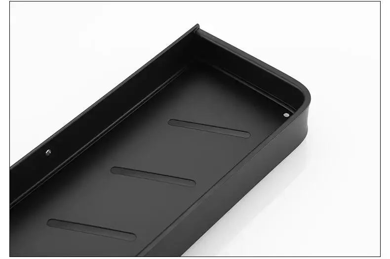 Simples Market black aluminum bathroom corner shelf for wall mounting.