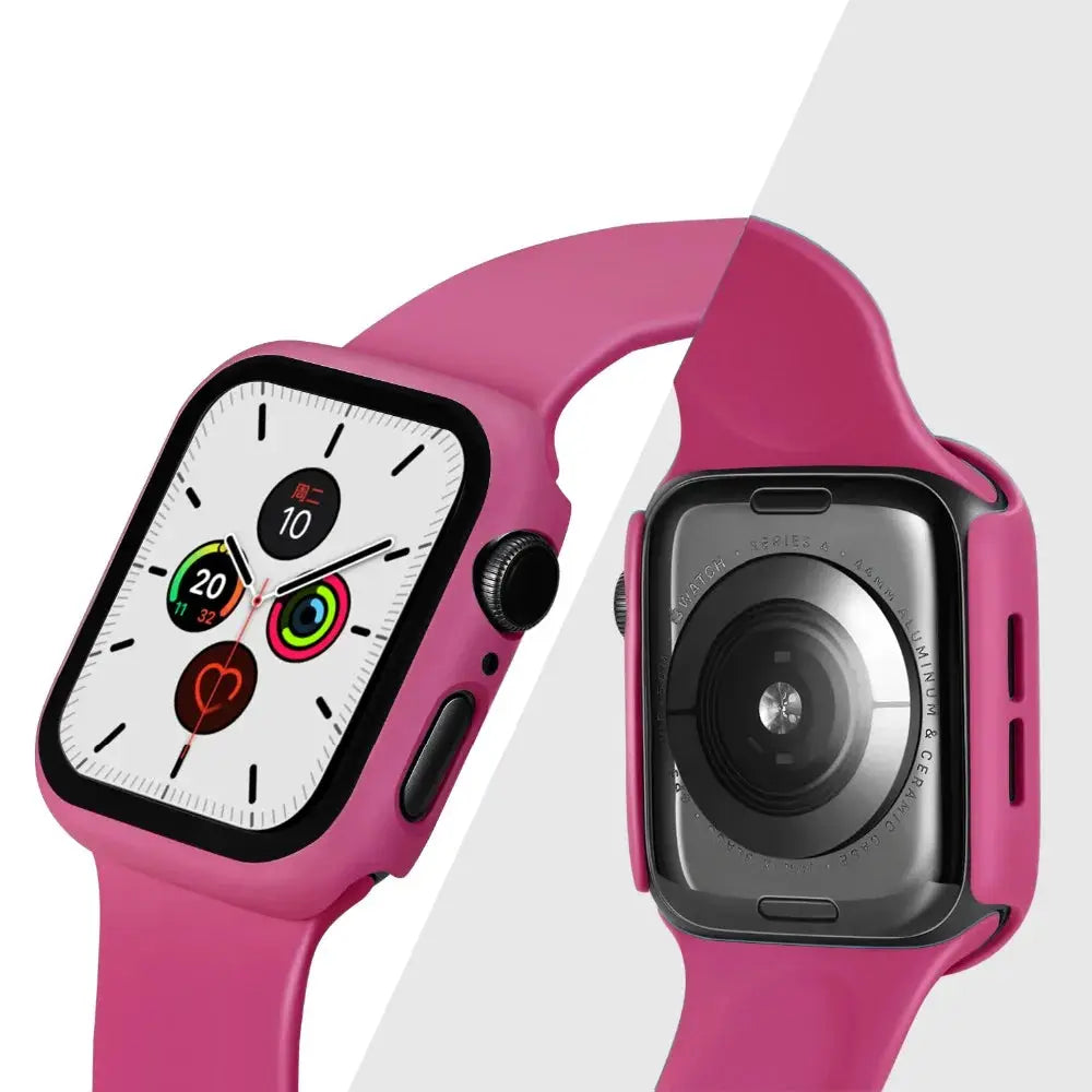 Simples Market pink Apple Watch case with tempered-glass screen protector for 40–45mm models