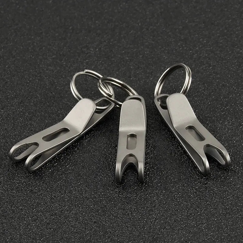 Titanium alloy clasp key rings, 3pcs, outdoor EDC buckle hooks