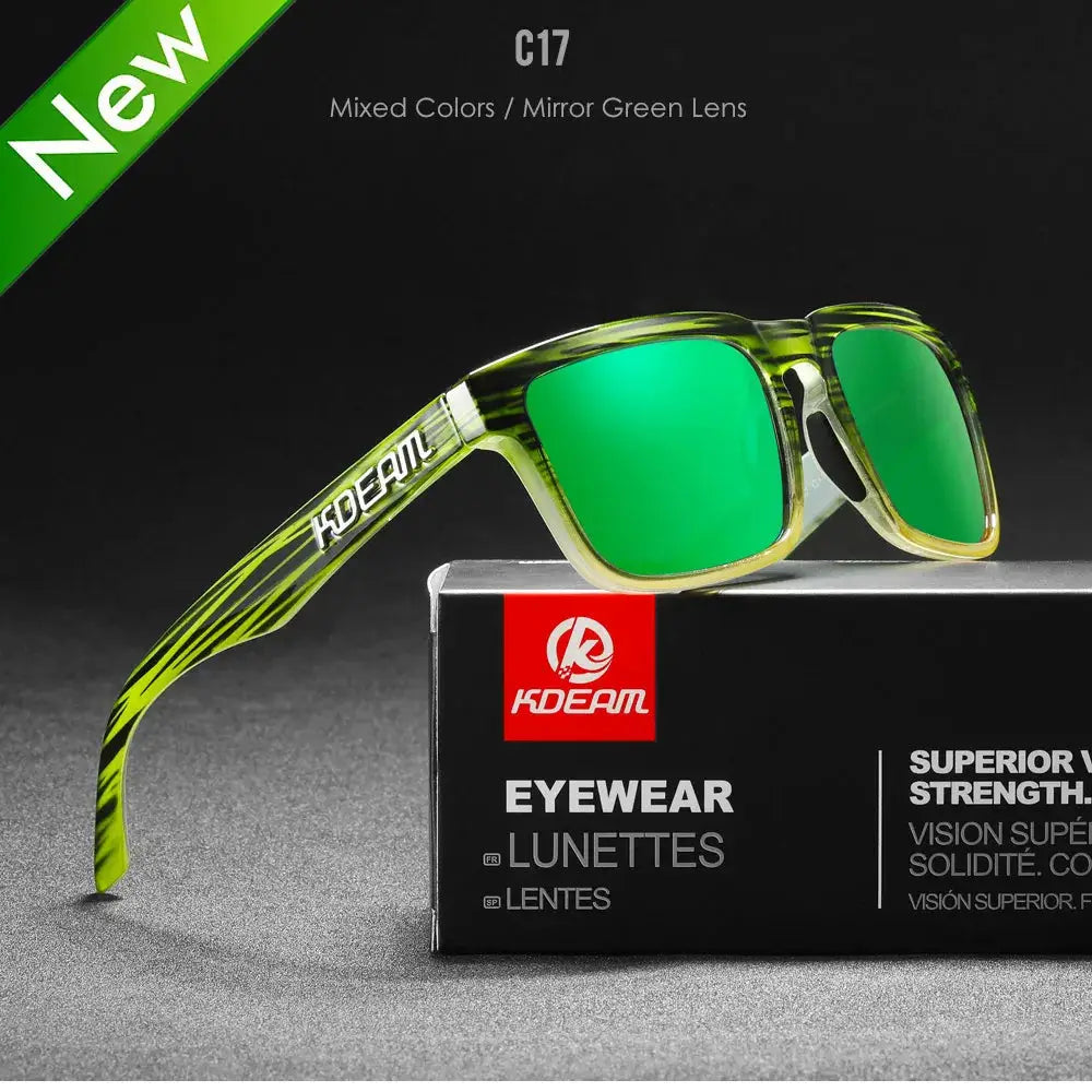 KDEAM 2022 Square Men Polarized Sunglasses With UV Protection Coating For Durable Outdoor Performance