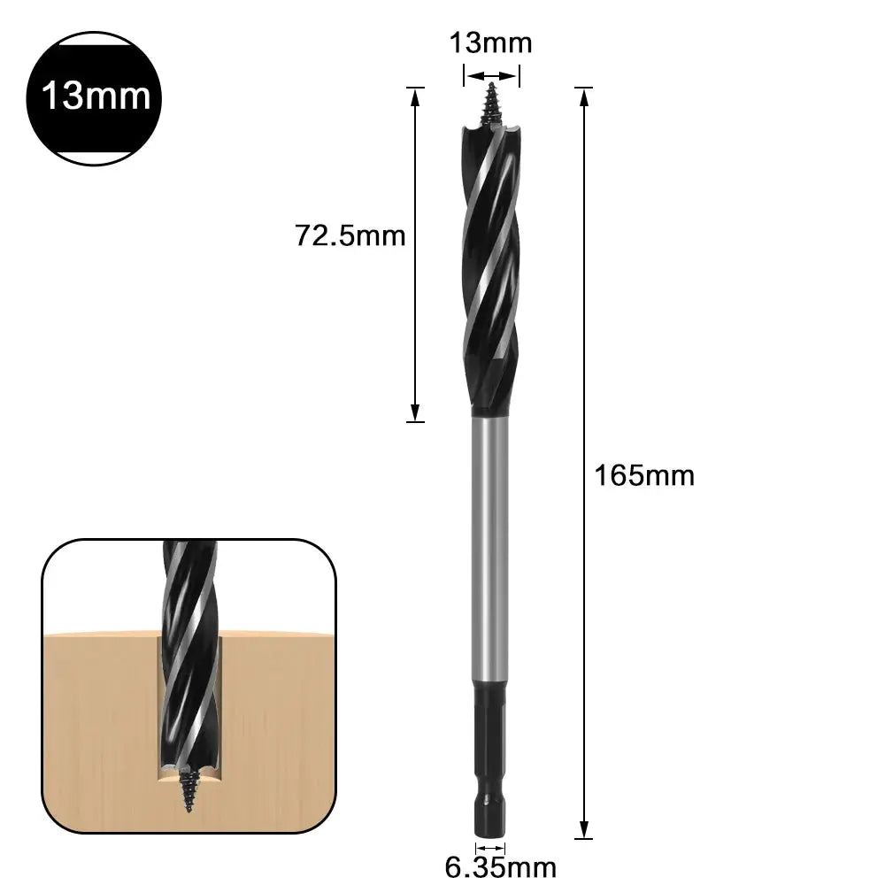10mm to 35mm High Carbon Steel Twist Drill Bit Set for Wood Fast Cut Auger Carpenter Joiner Tools for Woodworking