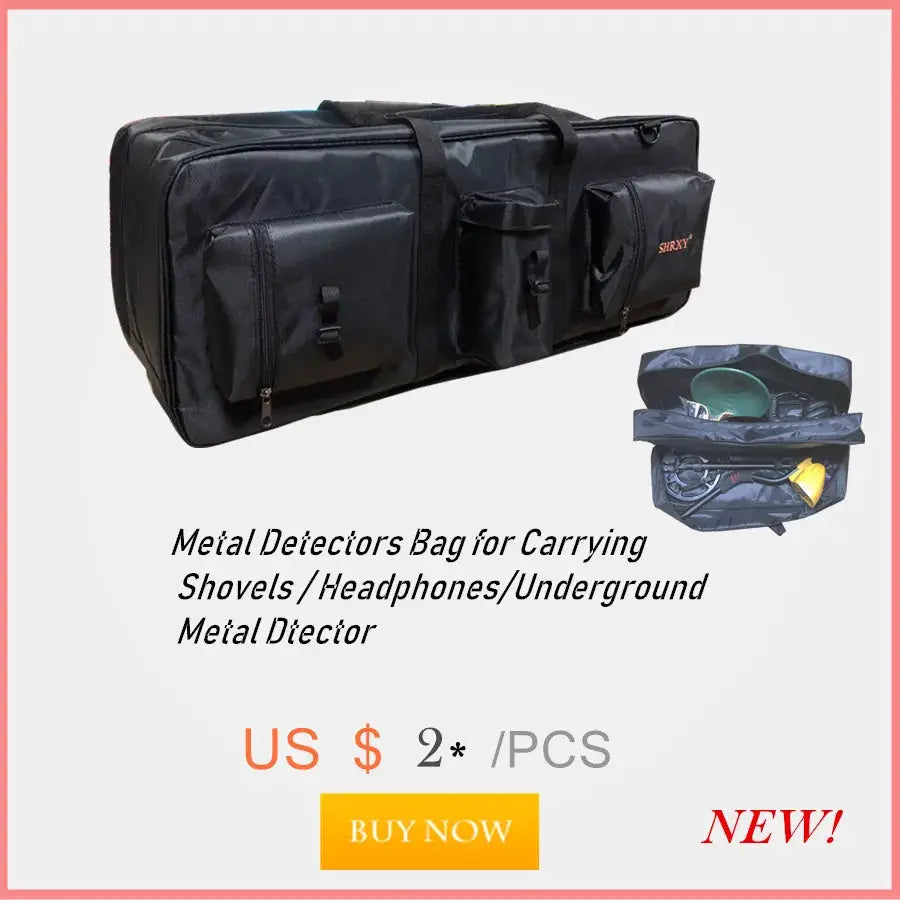 Metal Detector Finds Bag by Simples Market, black all-terrain carryall with pockets for shovels and accessories