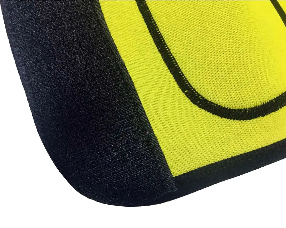 Sauna waist trainer belt neon yellow with black trim for gym fitness