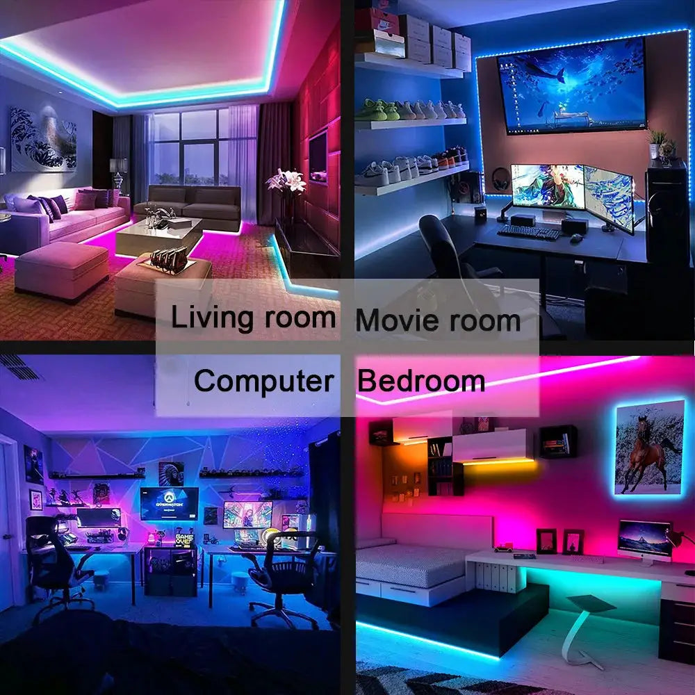 Tape USB Powered Bluetooth RGB LED Strip Light 5050 SMD Flexible Self Adhesive for TV Desktop Accent Lighting