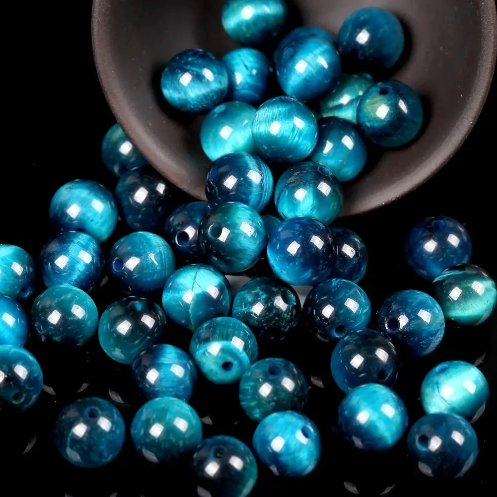 Natural Round Gemstone Beads Mix Tiger Eye Amazonite Lava Turquoise Agate Jasper Garnet for Jewelry Making DIY