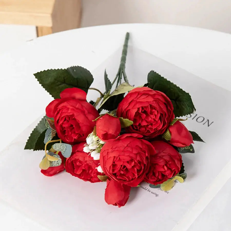 30cm Artificial Silk Peony Bouquet For Home Decor Wedding Centerpieces Vase Decoration Props
