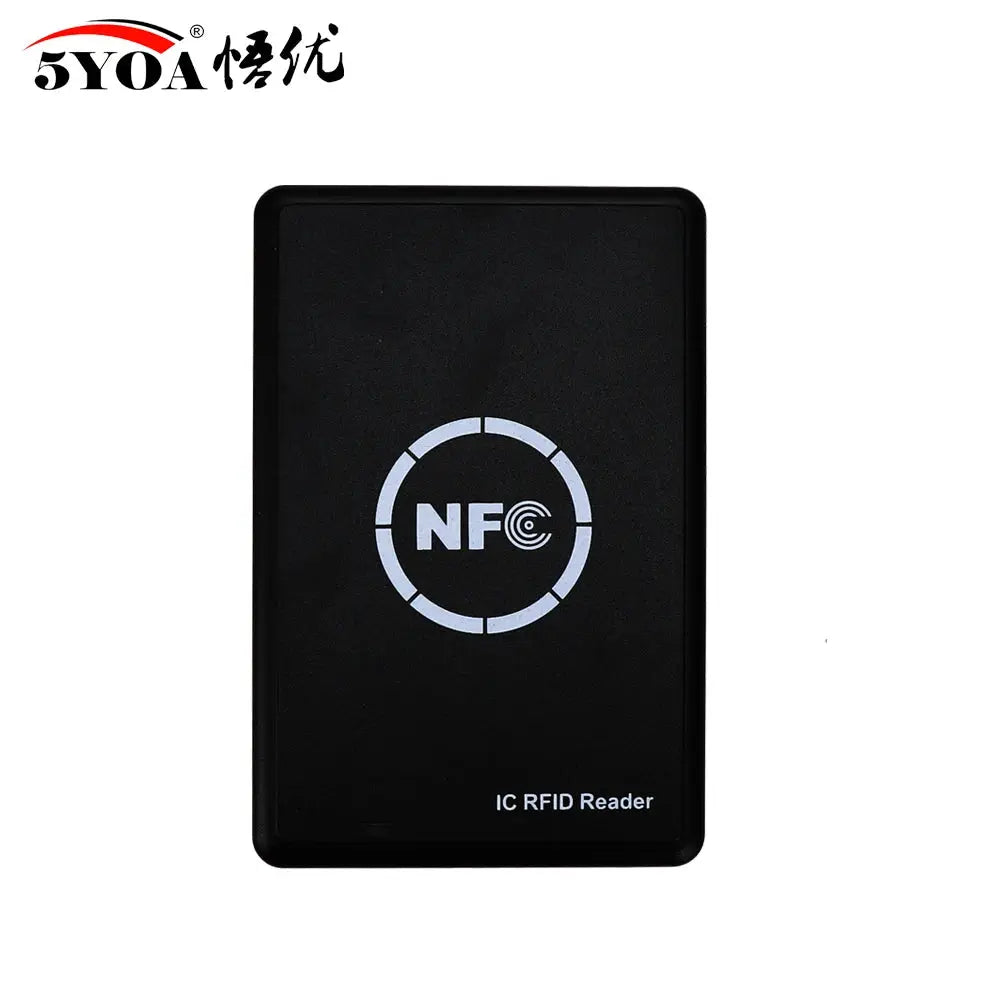 5YOA RFID card reader, black plastic enclosure with NFC logo on front