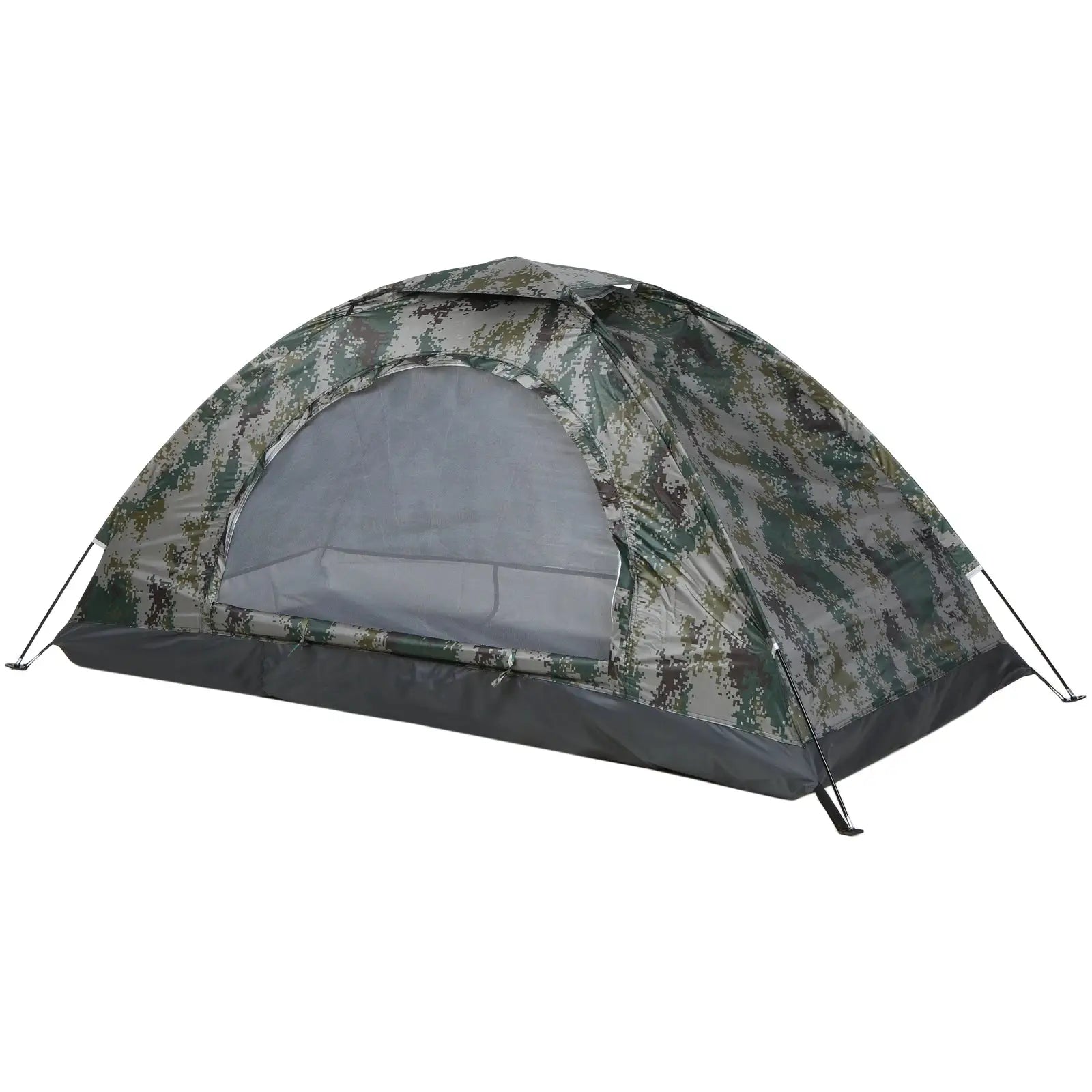 Tomshoo 1/2-person ultralight camping tent in digital camouflage, single-layer design