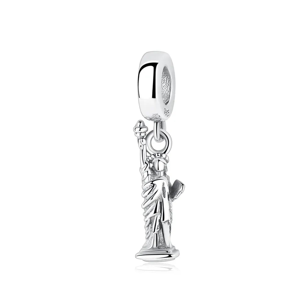 925 Sterling Silver Travel Theme Charms Beads London Bus Paris Suitcase Sam Panda Bracelets Necklaces Women DIY Jewelry