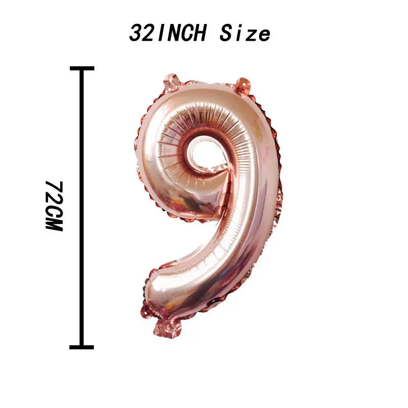 16 32 40 Inch Silver And Rose Gold Foil Number Balloons For Birthday Wedding Baby Shower Party Decorations
