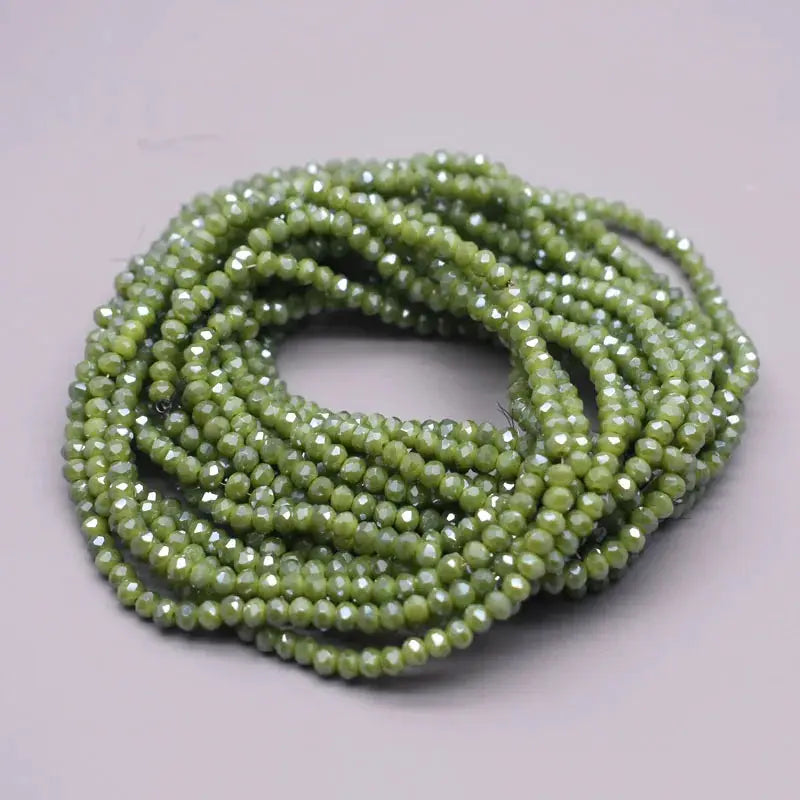 Yanqi Rondelle Crystal Beads 2mm 3mm 4mm Faceted Round Glass Beads for Jewelry Making DIY Spacer Beads