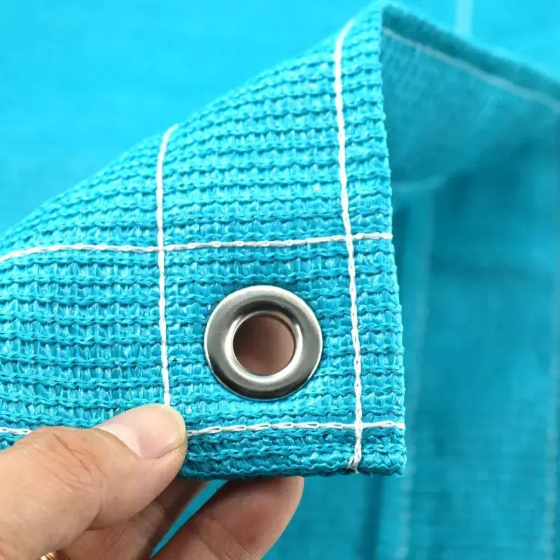 Blue Tewango HDPE sun shade net with metal grommet, 95% UV blocking