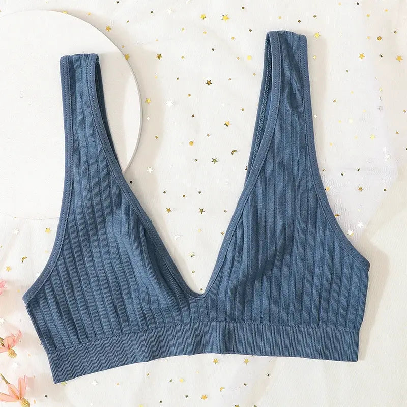 VivaLuxe Deep V Neck Wireless Bralette Seamless Comfort With Push Up for Everyday Wear