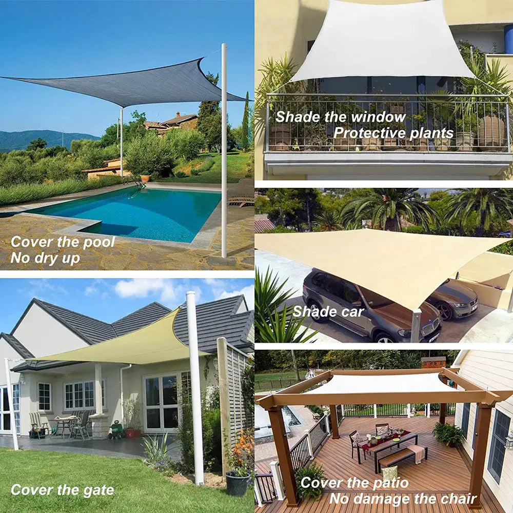 Simples Market shade sail collage; waterproof outdoor shade in 2x3/3x4/4x5/5x6m for pool, patio, car, gate and balcony