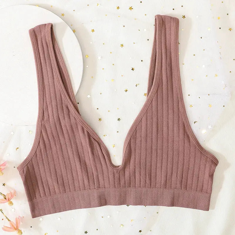 VivaLuxe Deep V Neck Wireless Bralette Seamless Comfort With Push Up for Everyday Wear