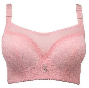 Full-lace bra by Simples Market in pink with adjustable straps