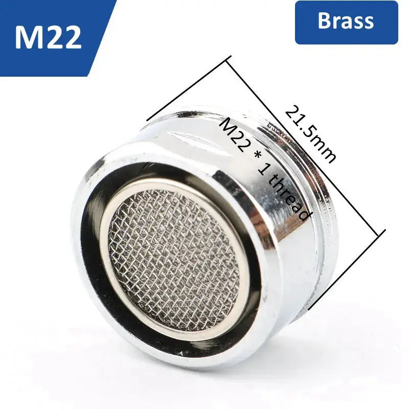 Copper bathroom faucet aerator by Simples Market with M22 brass threaded mesh filter