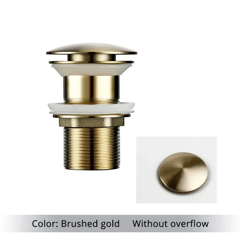 Bagnolux brushed gold pop-up bathroom sink drain stopper for vessel sinks