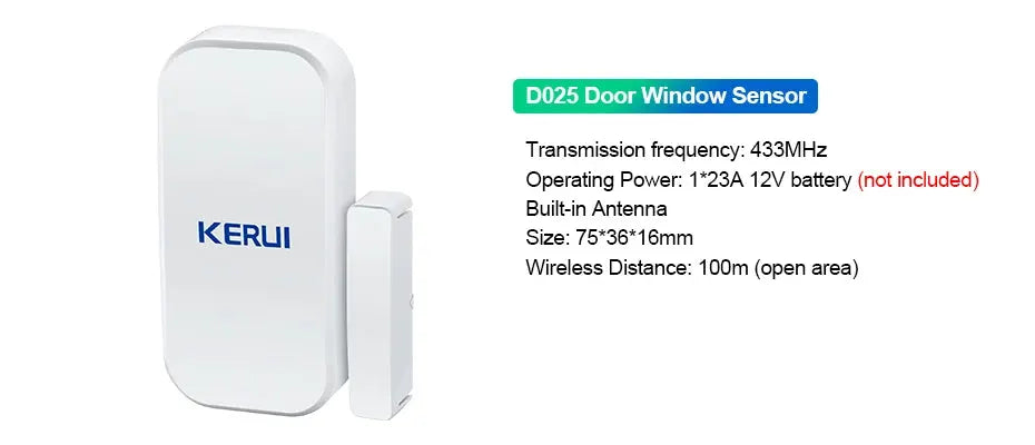 KERUI W184 alarm system main unit with white door/window sensor; 2-piece set