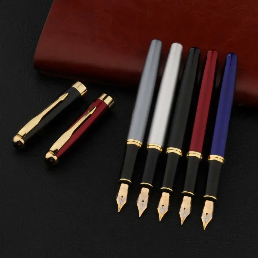 Simples Market metal 388 fountain pen set with gold nibs; seven colorful pens