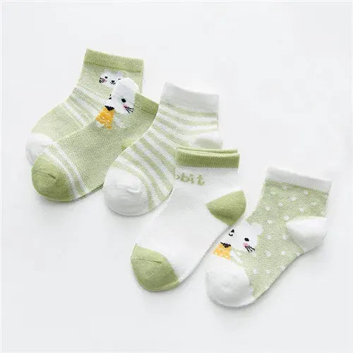 5 Pairs Baby Socks 0 To 24 Months Infants Cotton Mesh Boys Girls Newborn Toddler First Walkers Accessories Lawadka