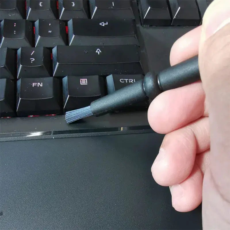 6 in 1 black keyboard cleaning brush kit by Simples Market with anti-static small dust brush for laptops