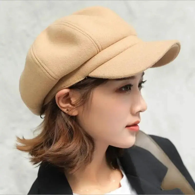 Everluxe Wool Blend Octagonal Newsboy Cap For Unisex All Season Comfort And Classic Style