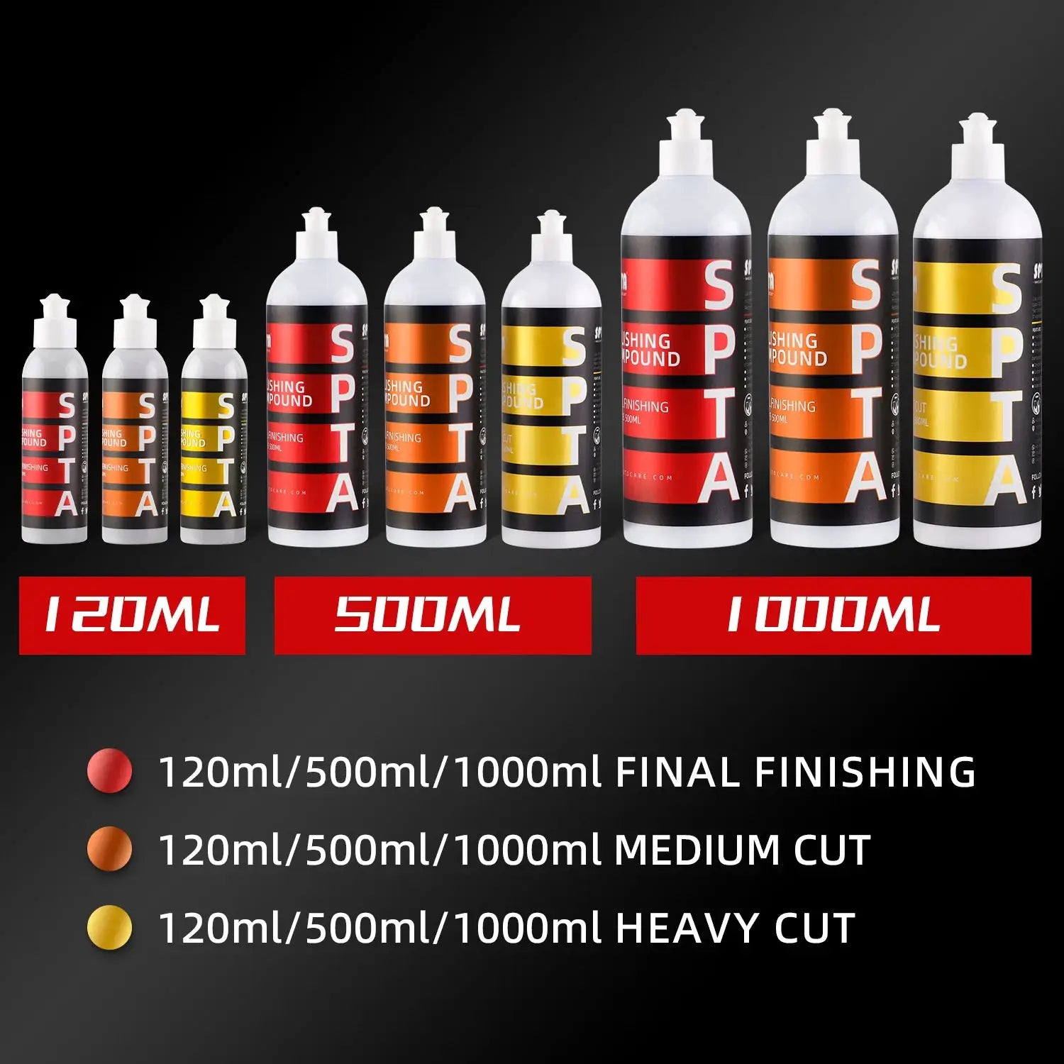 SPTA car scratch remover polishing wax bottles set (120-1000ml) by Simples Market