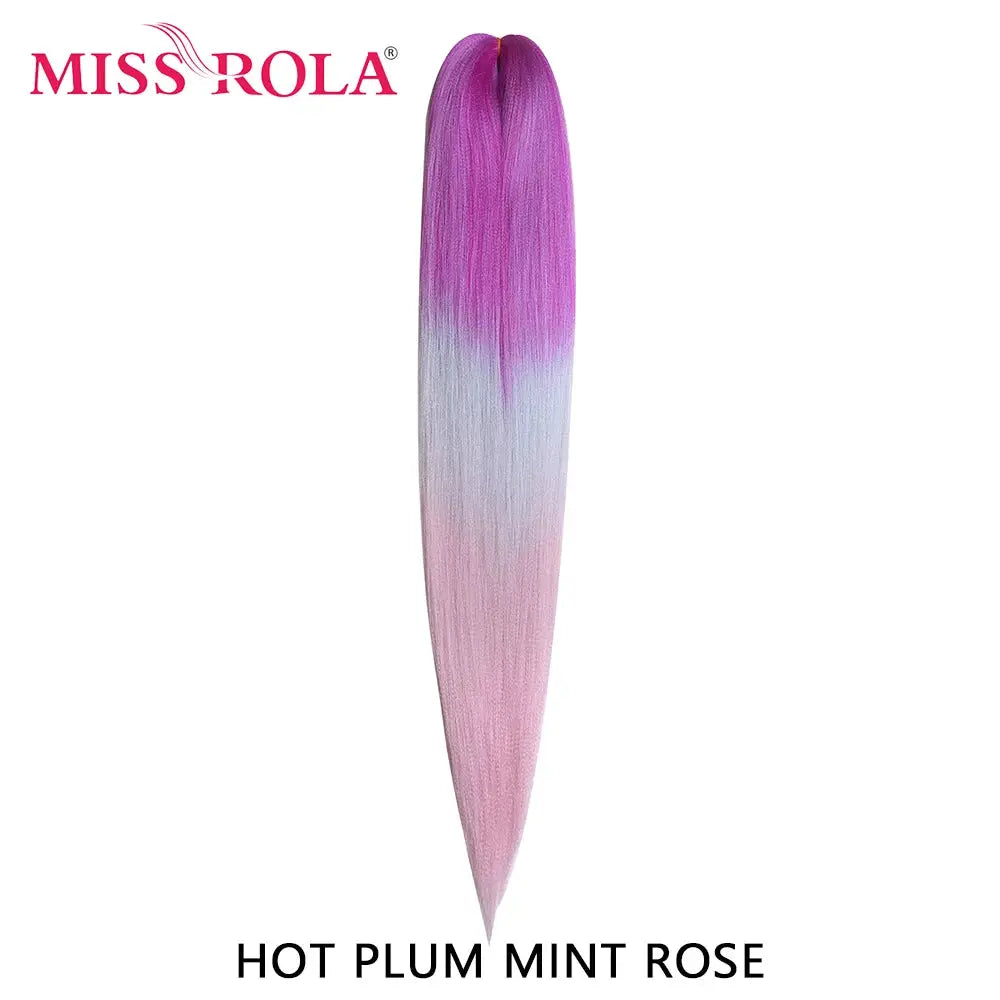 Miss Rola synthetic Kanekalon jumbo hair braid, 30in, pink gradient (hot plum mint rose)