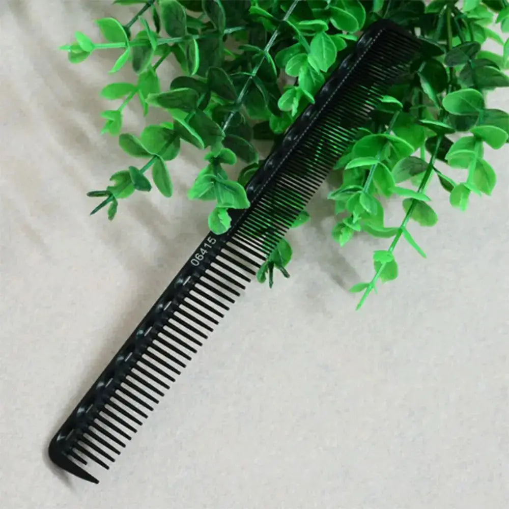 Black carbon hair comb with fine teeth, heat-resistant professional barber styling tool