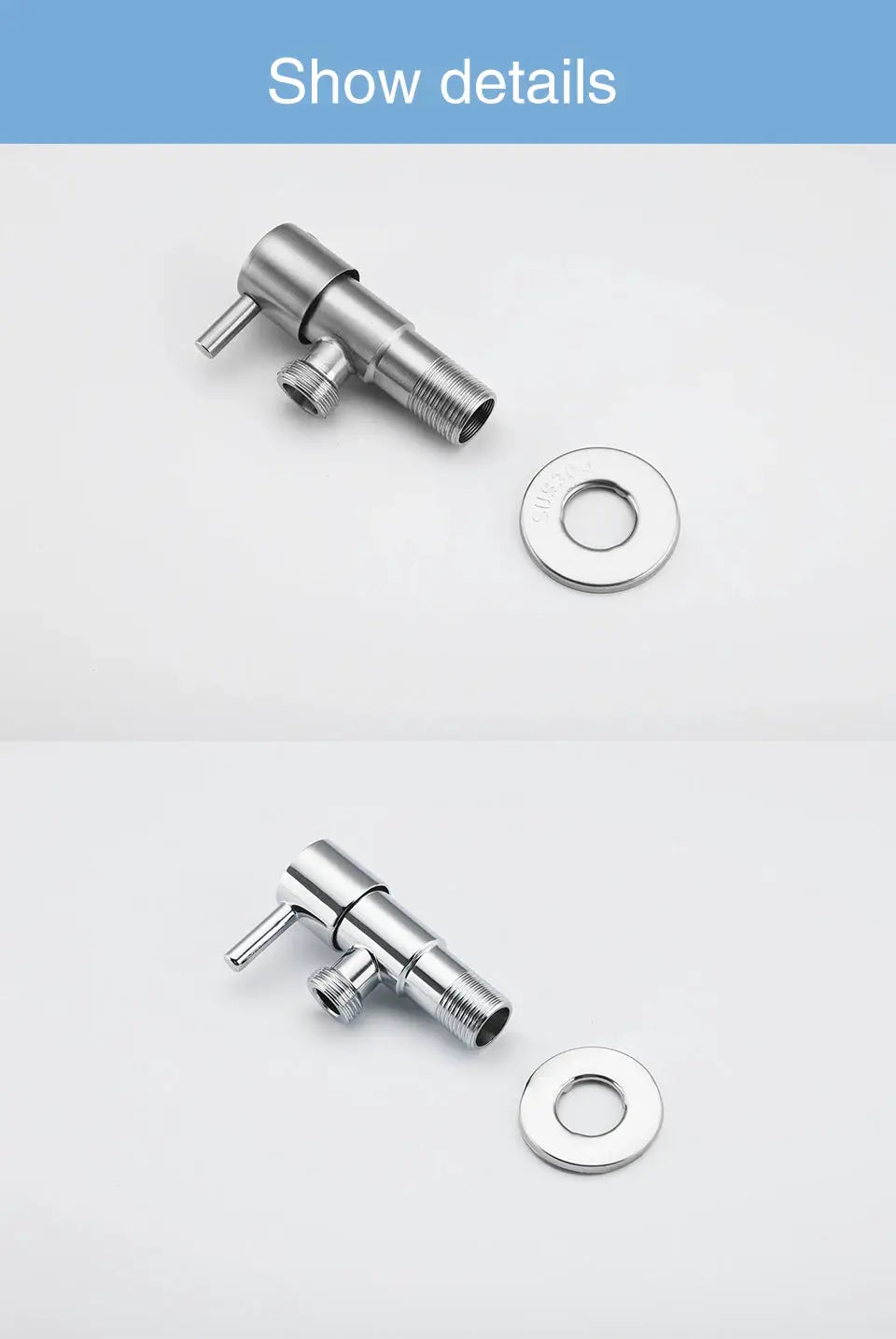 ULA single cold water valve for bidet faucet, stainless steel angle valve with lever