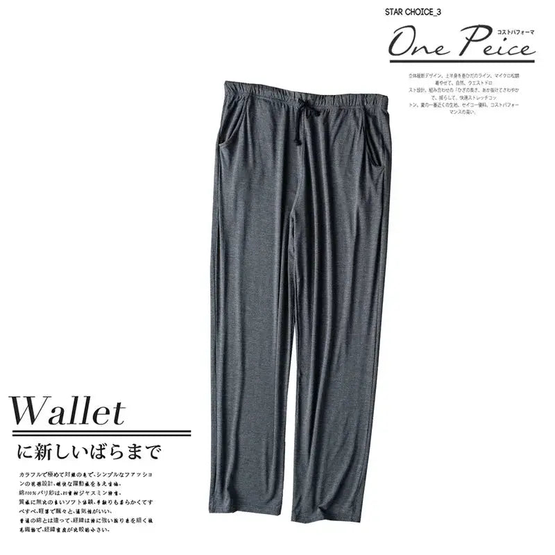 Men's spring and summer new modal pajamas two-piece short-sleeved trousers thin large size loose sports home wear suit sleepwear