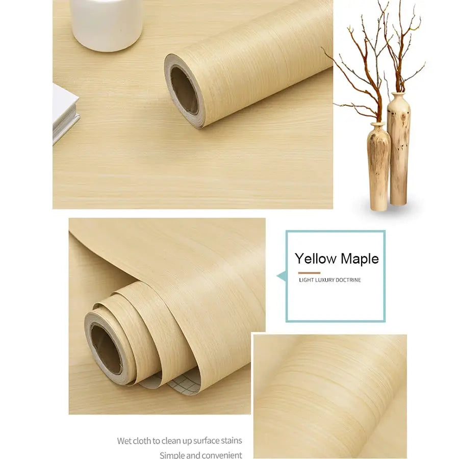 NovaWood PVC Waterproof Self Adhesive Wallpaper Roll Realistic Wood Grain Vinyl For Furniture Cabinets And DIY Decor