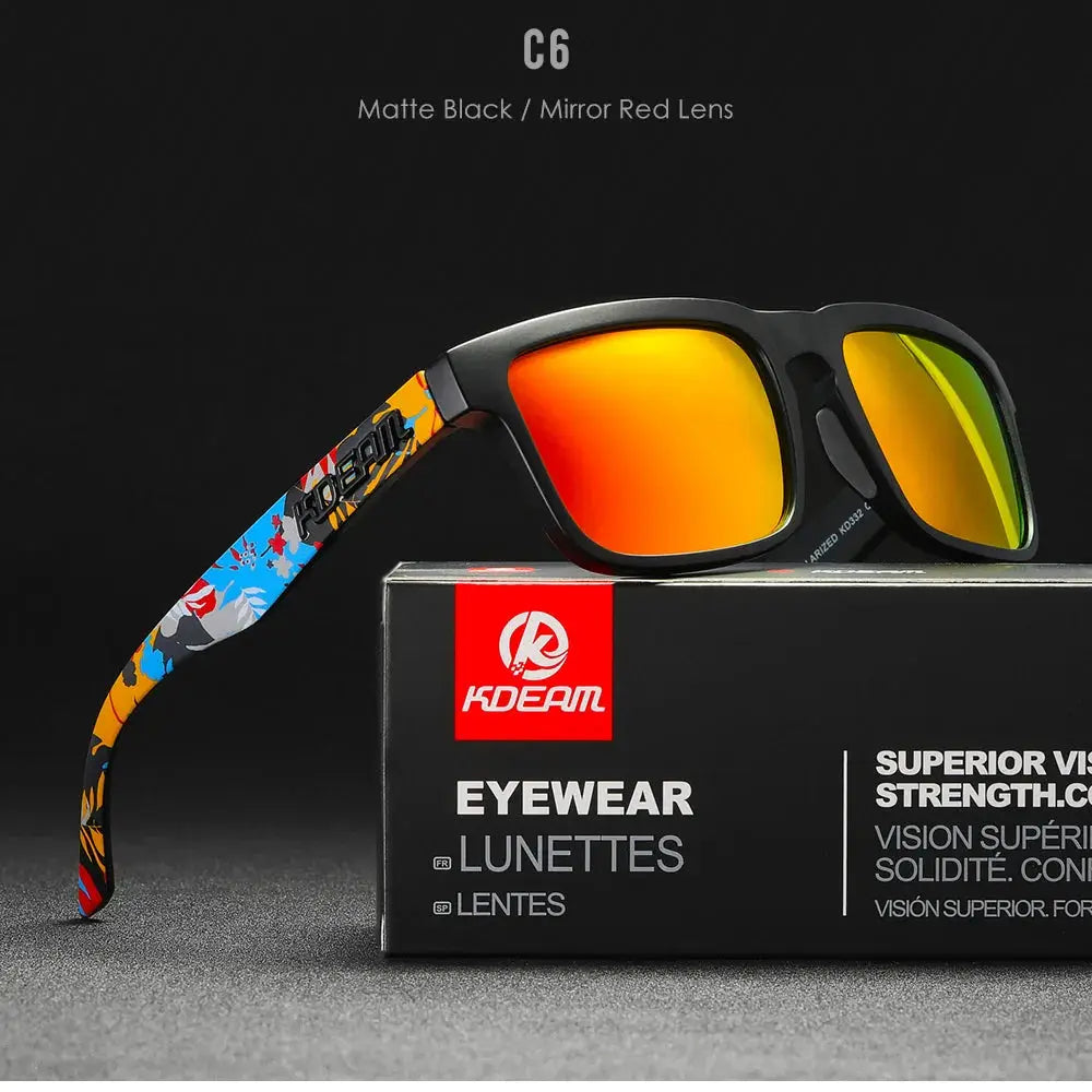 KDEAM 2022 Square Men Polarized Sunglasses With UV Protection Coating For Durable Outdoor Performance
